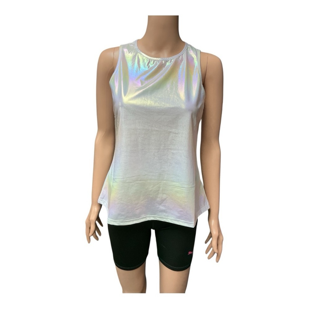Allegra K - NWT - Iridescent White Sleeveless Top
